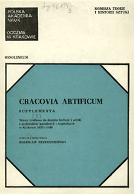 Ks. Bolesław Przybyszewski: Cracovia Artificum. Supplementa 