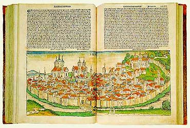  Liber cronicarum   cum figuris et ymaginibus,   Norymberga 1493:   widok Erfurtu 