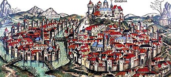  Liber cronicarum...   1493: widok Krakowa 