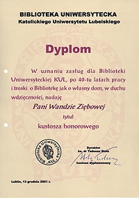 Wanda Zięba- dyplom