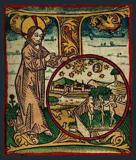 'I' - inicjał z Biblii Zainera wydanej w Augsburgu w r. 1475 