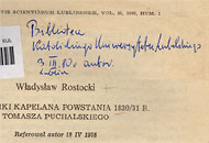  Autograf Wł. Rostockiego 