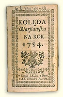  Kalendarz 'Kolęda warszawska na rok 1754' 