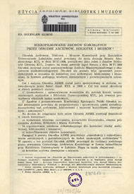 Ks. Bolesław Kumor (1980) Mikrofilmowanie zbiorów kościelnych przez Ośrodek Archiwów, Bibliotek i Muzeów Ks. Bolesław Kumor (1980) Mikrofilmowanie zbiorów kościelnych przez Ośrodek Archiwów, Bibliotek i Muzeów