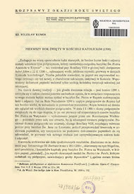 Ks. Bolesław Kumor (1976), Pierwszy rok święty w Kościele katolickim (1300) Ks. Bolesław Kumor (1976), Pierwszy rok święty w Kościele katolickim (1300)