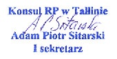  Konsul RP w Tallinie Adam Piotr Sitarski 