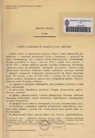 Bolesław Kumor. Spisy ludności w Galicji z lat 1800-1808 Bolesław Kumor, Spisy ludności w Galicji z lat 1800-1808