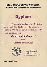 Wanda Zięba- dyplom Wanda Zięba- dyplom