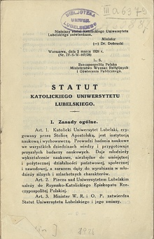 „Deo et Patriae” Katolicki Uniwersytet Lubleski Jana Pawła II - okres międzywojenny 1918-1938 - publikacje