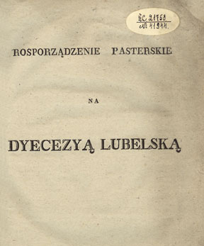  List pasterski Józefa Dzięcielskiego, 1825 