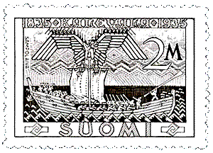  Stulecie 'Kalevali', 1935 Fiński znaczek pocztowy 