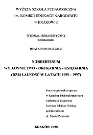  Praca magisterska (1998) o Wydawnictwie Norbertinum 