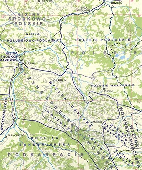 Lubelszczyzna - podział fizyczno-geograficzny regionu 