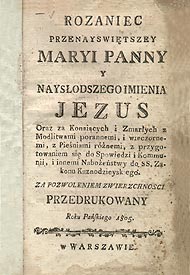  Rozaniec Przejayswiętszey Maryi Panny   y najsłodszego imienia Jezus..., 1805 