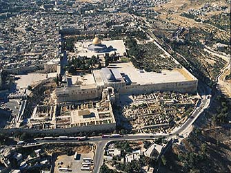  Widok centrum Jerozolimy - Wzgórze Świątynne dziś 