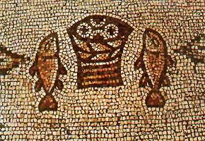  Tabgha, Jez. Galilejskie mozaika bizantyjska kościół Rozmnożenia Chleba 