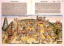  'Destruccio Iherosolime' Zburzenie Jerozolimy drzeworyt kolorowany 20,9 x 53,1 cm, XV w. 
