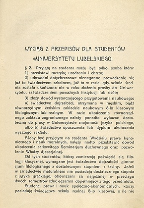 Wyciąg z przepisów dla studentów Uniwersytetu Lubelskiego Wyciąg z przepisów dla studentów Uniwersytetu Lubelskiego