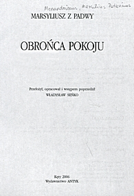 Władysław Sieńko - publikacje